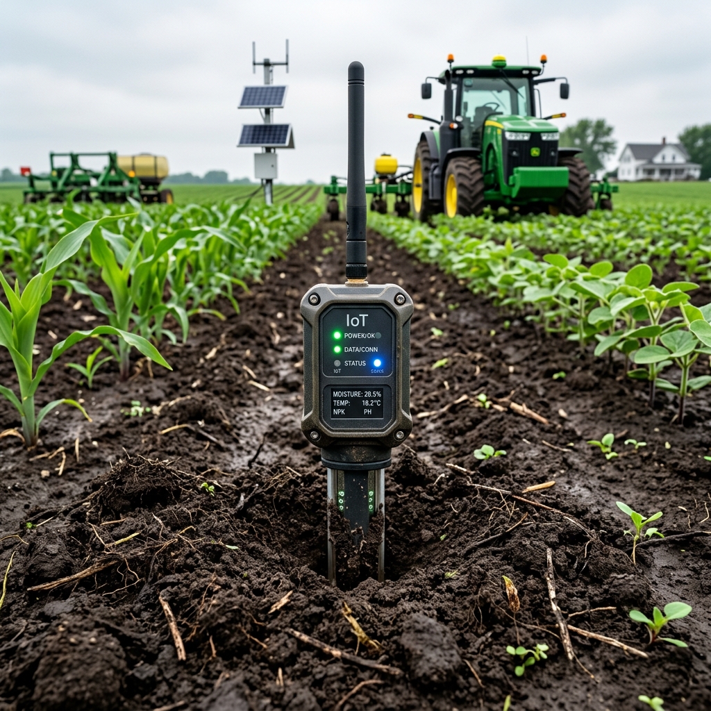 Precision soil moisture telemetry probe